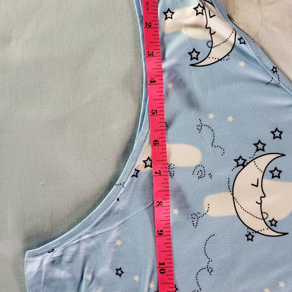 Ekouaer Women's Moon and Cloud Pajama Set - Blue and Pink - Picture 5 of 6